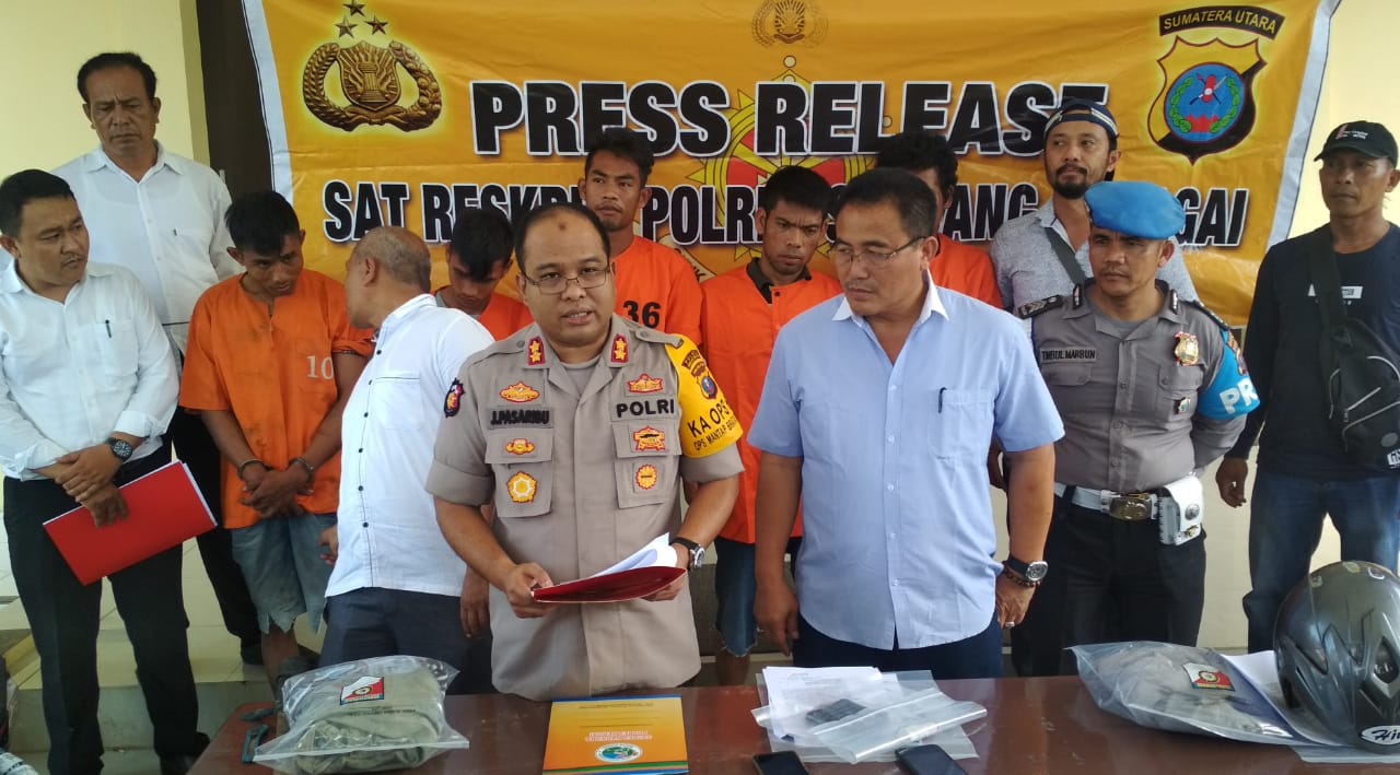 Satreskrim Polres Sergai Paparkan Hasil Tangkapan Bulan Juni 2019, Lima Orang Tersangka Diamankan