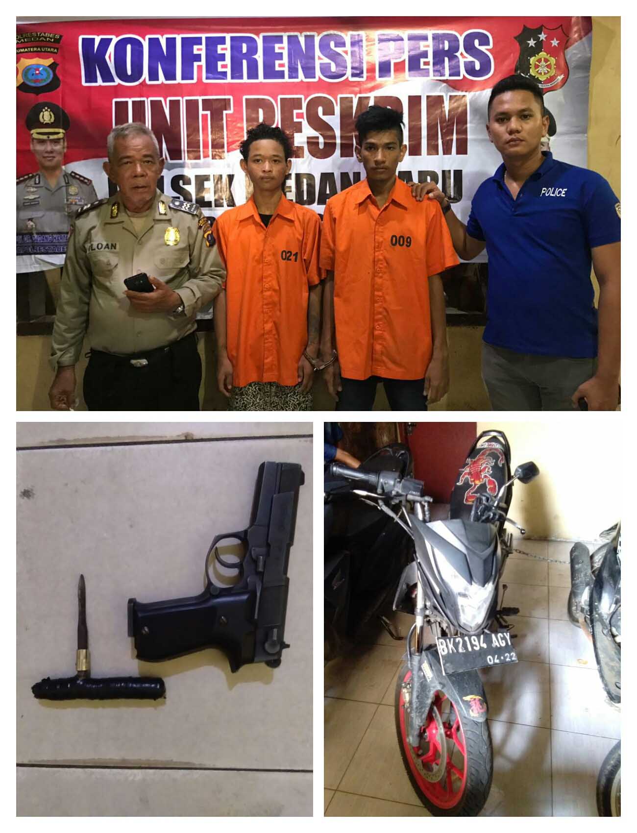 Pegasus Medan Baru Tangkap Dua Pelaku Curas R2, Sepucuk Air Soft Gun Diamankan