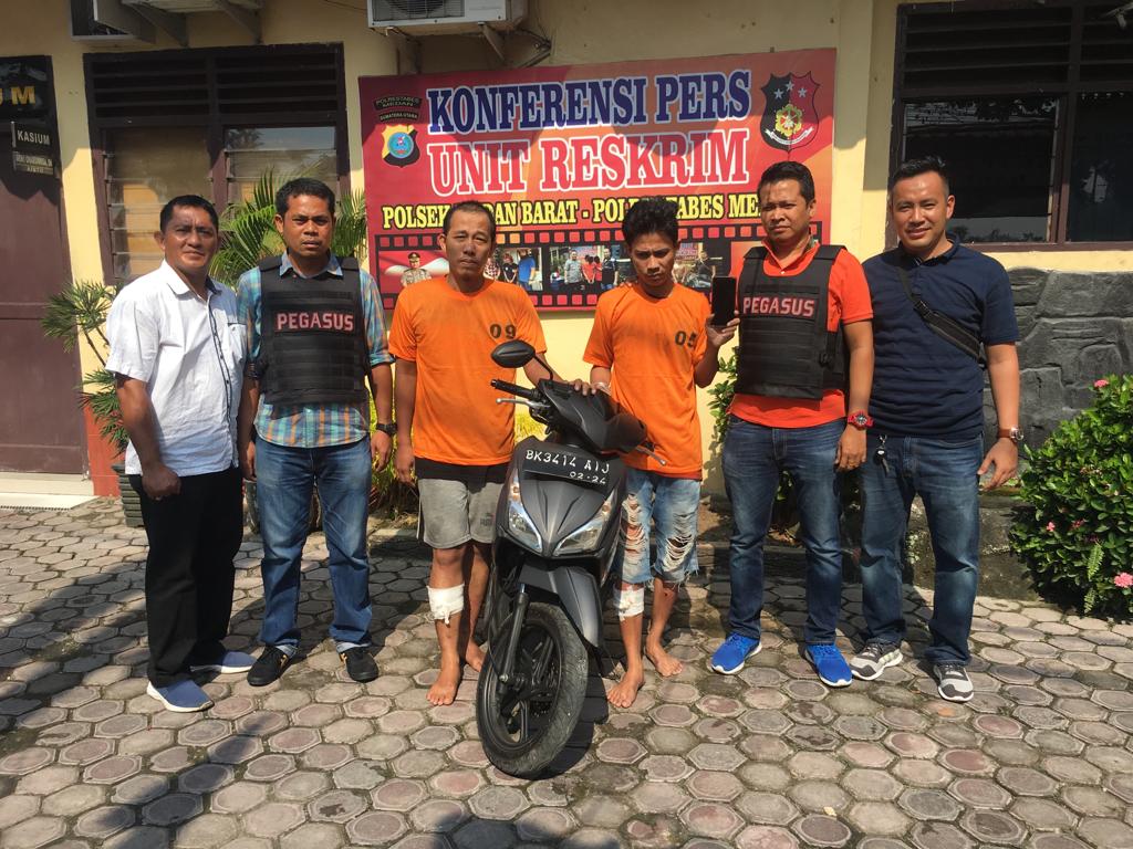 Dor...!!!, Tembakan Tegas Terukur Pegasus Medan Barat Robohkan Dua Pelaku Jambret