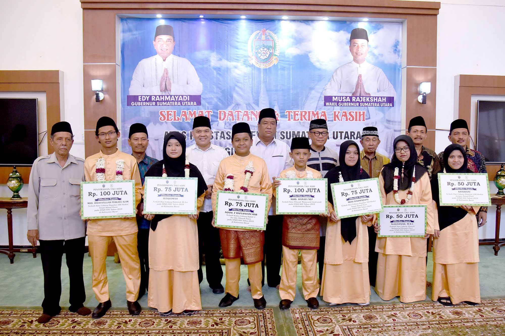 Kafilah Sumut Diarak, Terima Tali Asih Rp550 Juta dari Pemprovsu