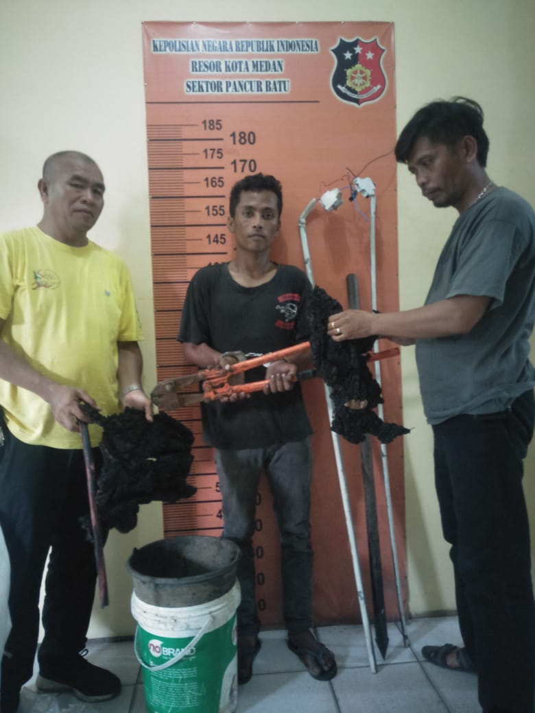 Curi Kabel, Pemuda Pengangguran Diringkus Pegasus Polsek Pancurbatu