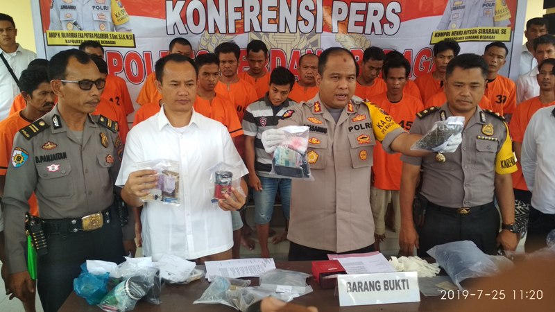 Pengungkapan Juli 2019, Polres Sergai Ringkus 20 orang Pengedar dan Pengguna Narkotika