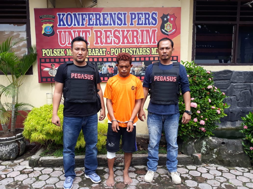 Pegasus Polsek Medan Barat Tembak Residivis Pelaku Curanmor Milik Oknum Polri