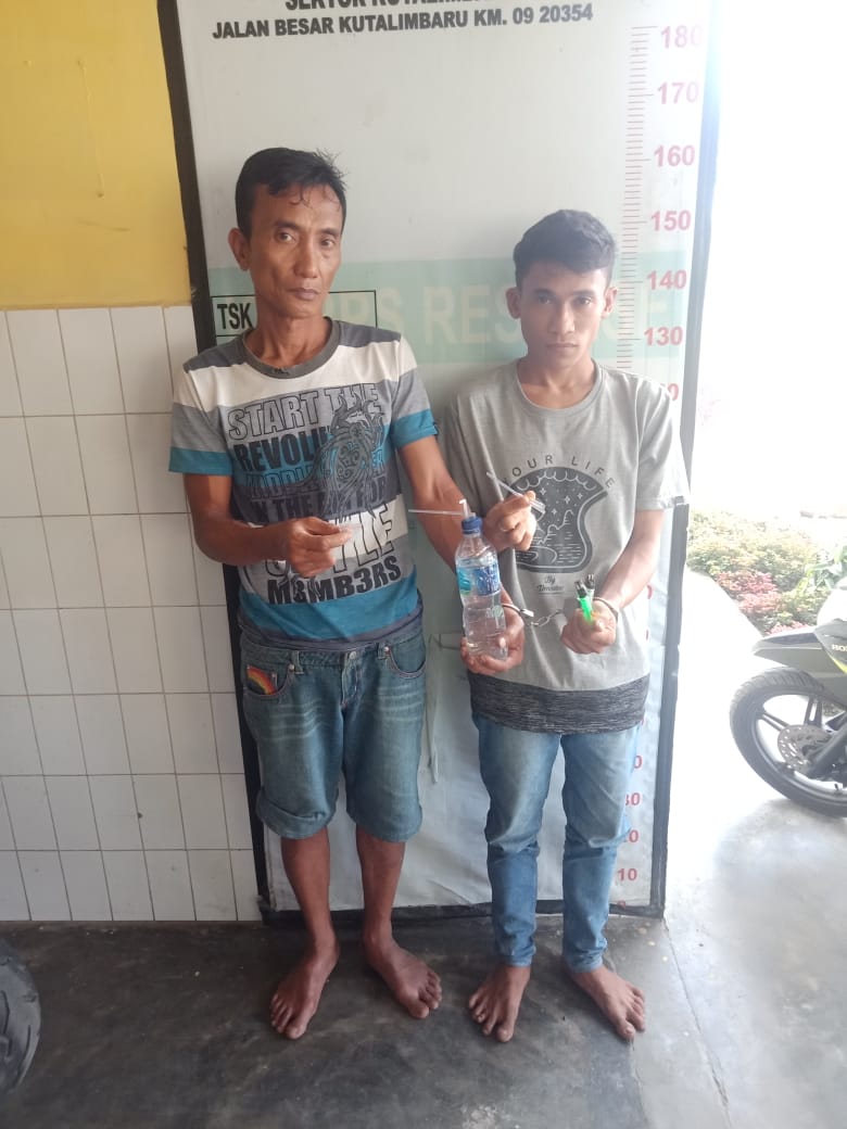Dilaporkan Warga, GKN Polsek Kutalumbaru Comot Dua Pengisap Shabu