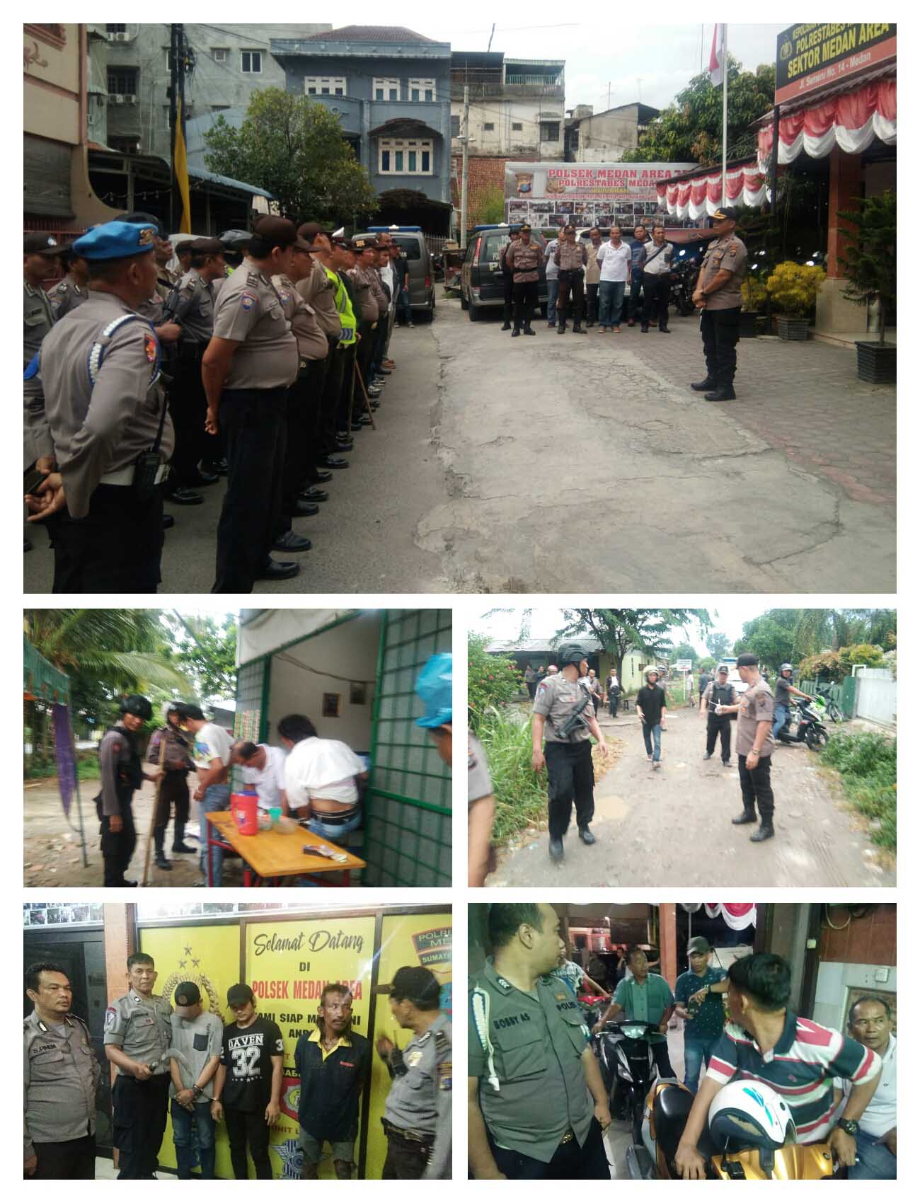 Polsek Medan Area GKN di Jermal 15, 3 Orang dan 3 Unit R2 Diamankan Termasuk Sisa Shabu dan Alat Hisap Tak Bertuan