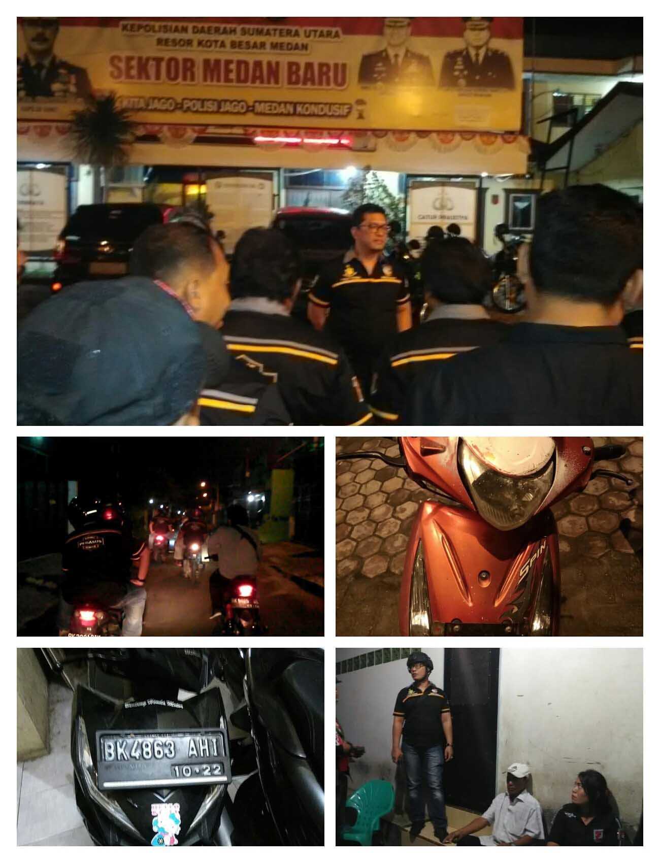 Polsek Medan Baru Patroli dan Hunting di Daerah Rawan Kriminal, Penjudi, Sajam dan Bong Diamankan