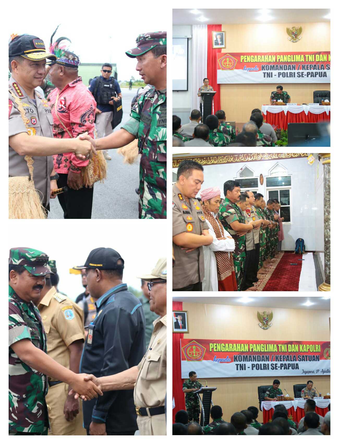 Panglima TNI dan Kapolri Sampaikan Pesan Khusus Kepada Komandan Satuan TNI-Polri se Papua di Jayapura