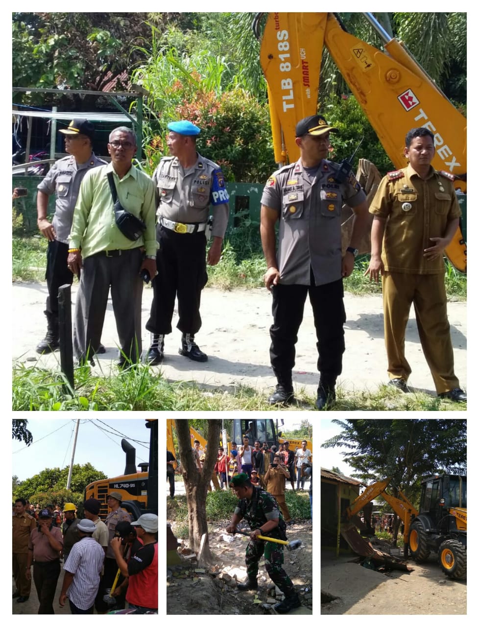 Tim Gabungan dari Polrestabes Medan Rubuhkan Lapak Peredaran Narkoba, 2 Unit Rumah di Jalan Jermal 15 Diratakan