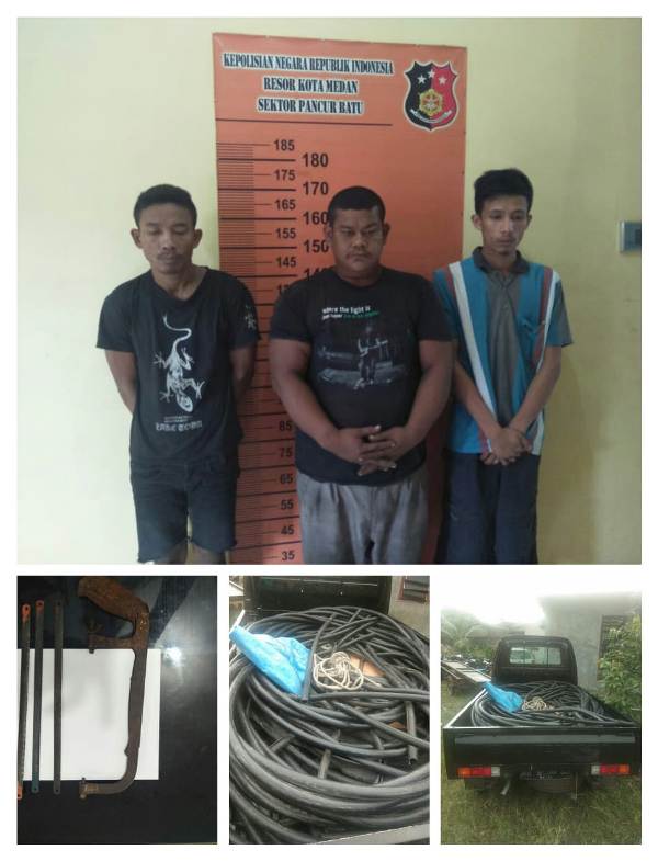 Pegasus Pancur Batu Gulung 3 Pria Pelaku Pencuri Kabel PLN