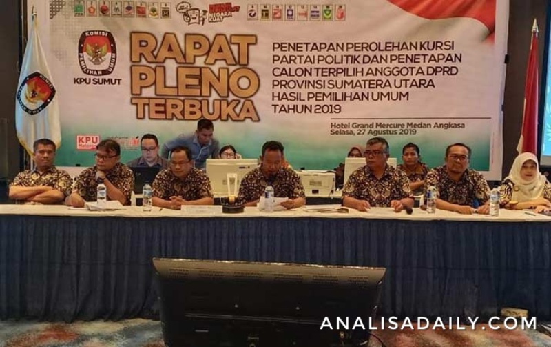 KPU Sumut Tetapkan 100 Caleg Terpilih di DPRD Sumut, Ini Nama-namanya