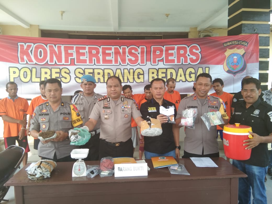 Sepekan, Polres Sergai Tangakp 9 Pelaku Kasus Narkoba, 1 Tersangka Ditembak