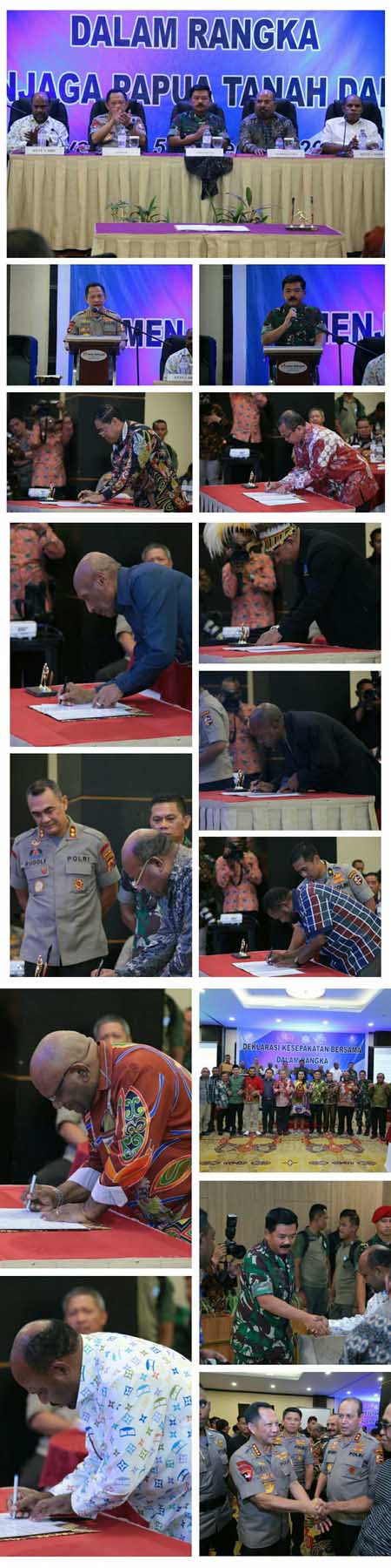 Menjaga Papua Tanah Damai, Kapolri dan Panglima TNI Menghadiri Deklarasi Kesepakatan Bersama