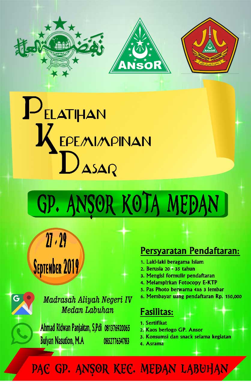 Siap Kader NU, PAC GP Ansor Medan Labuhan Gelar PKD