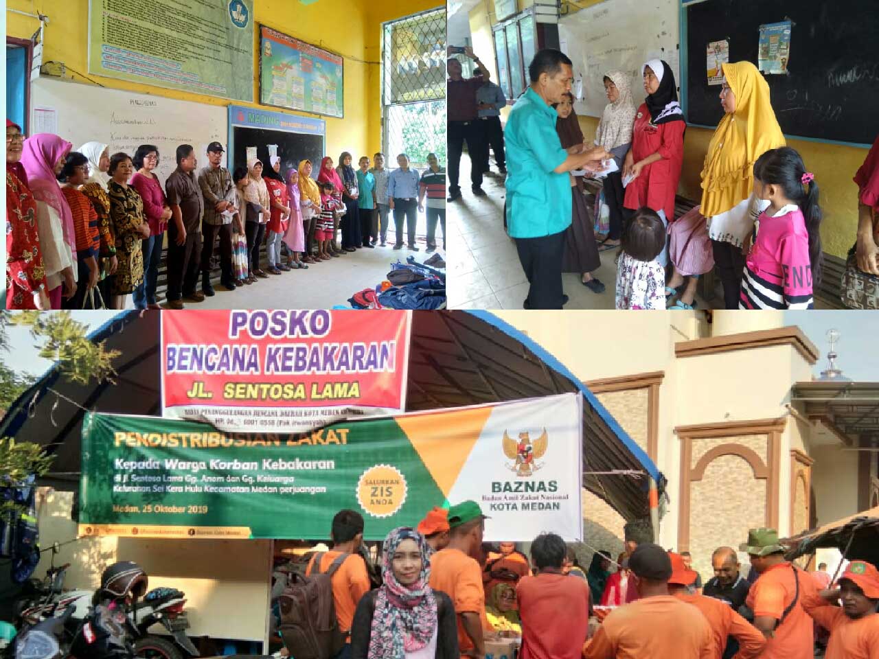 Guru dan Siswa SMPN 13 Medan Bantu Korban Kebakaran Sentosa Lama