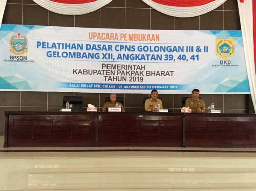 Sekda Pakpak Bharat Buka Pelatihan Dasar CPNS Kedepankan Pelayanan Publik