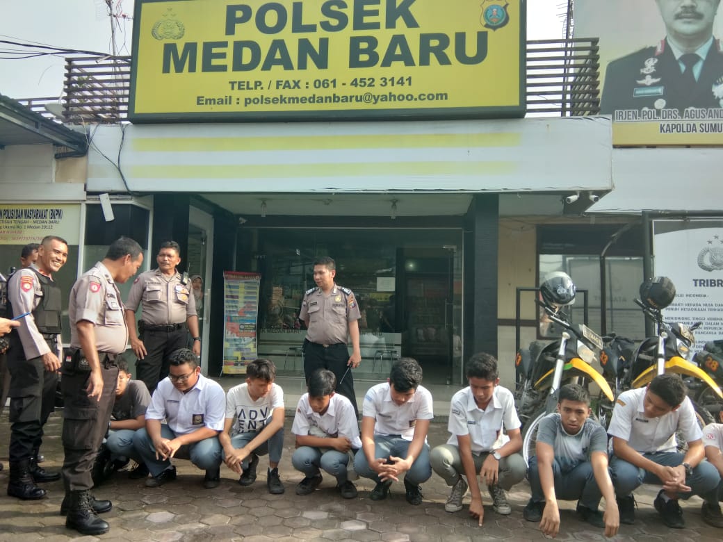 Terlibat Tawuran, Puluhan Pelajar Diamankan Polsek Medan BaruÂ 