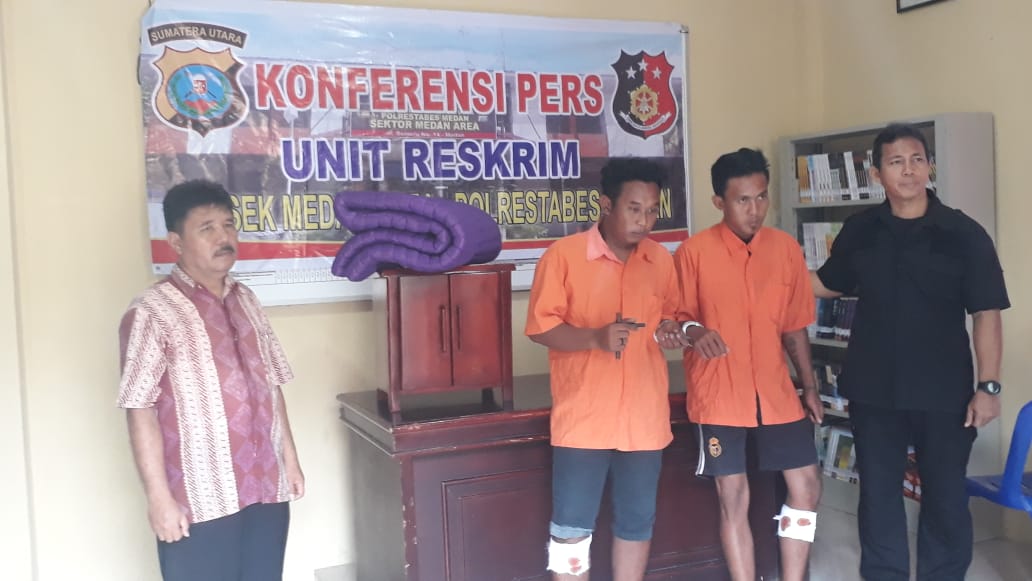 Melawan Petugas, 2 Curanmor Ditembak Unit Reskrim Polsek Medan Area