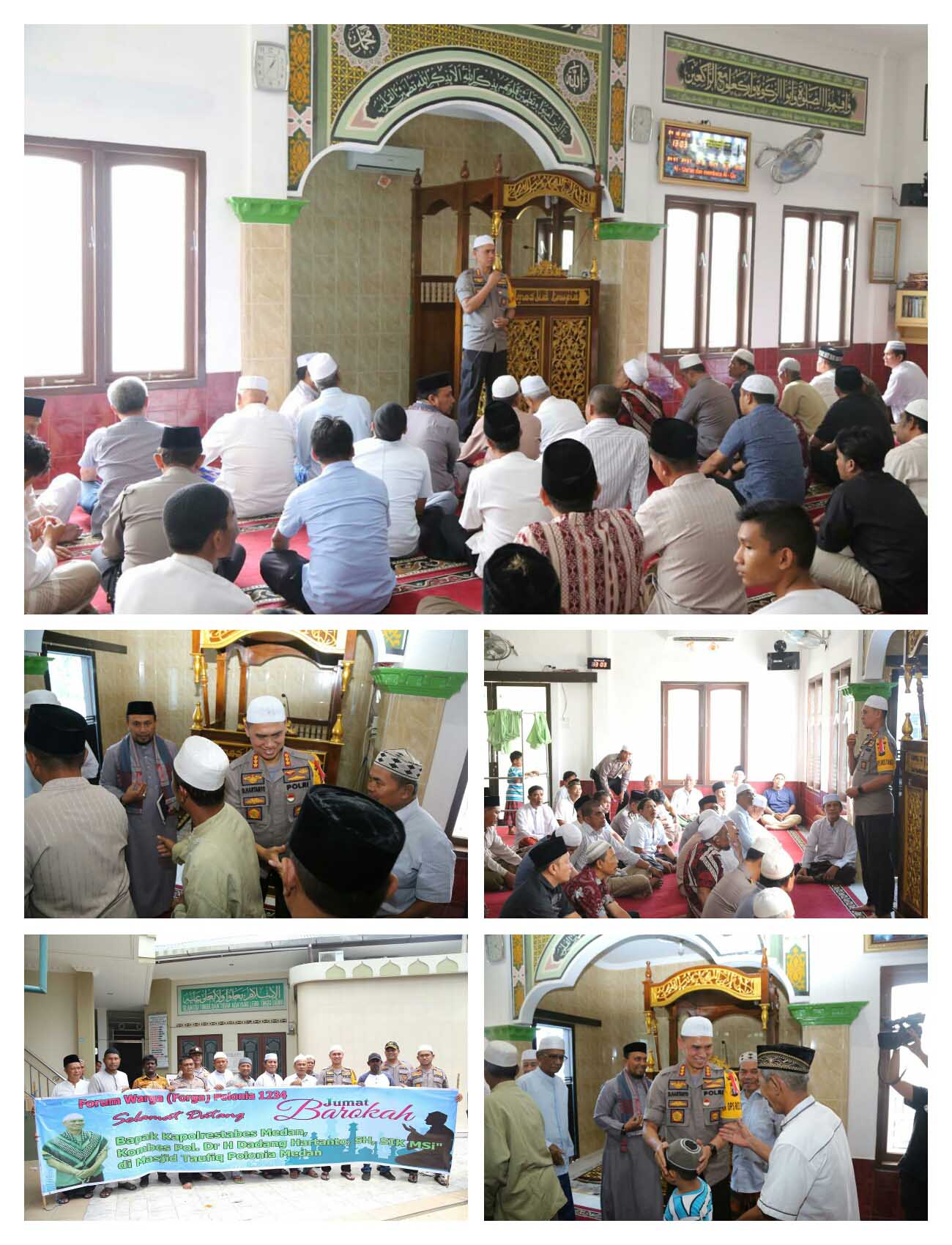 Jumat Berkah di Polonia, Kapolrestabes Medan Ajak Masyarakat Sebagai Penyeru Kebaikan