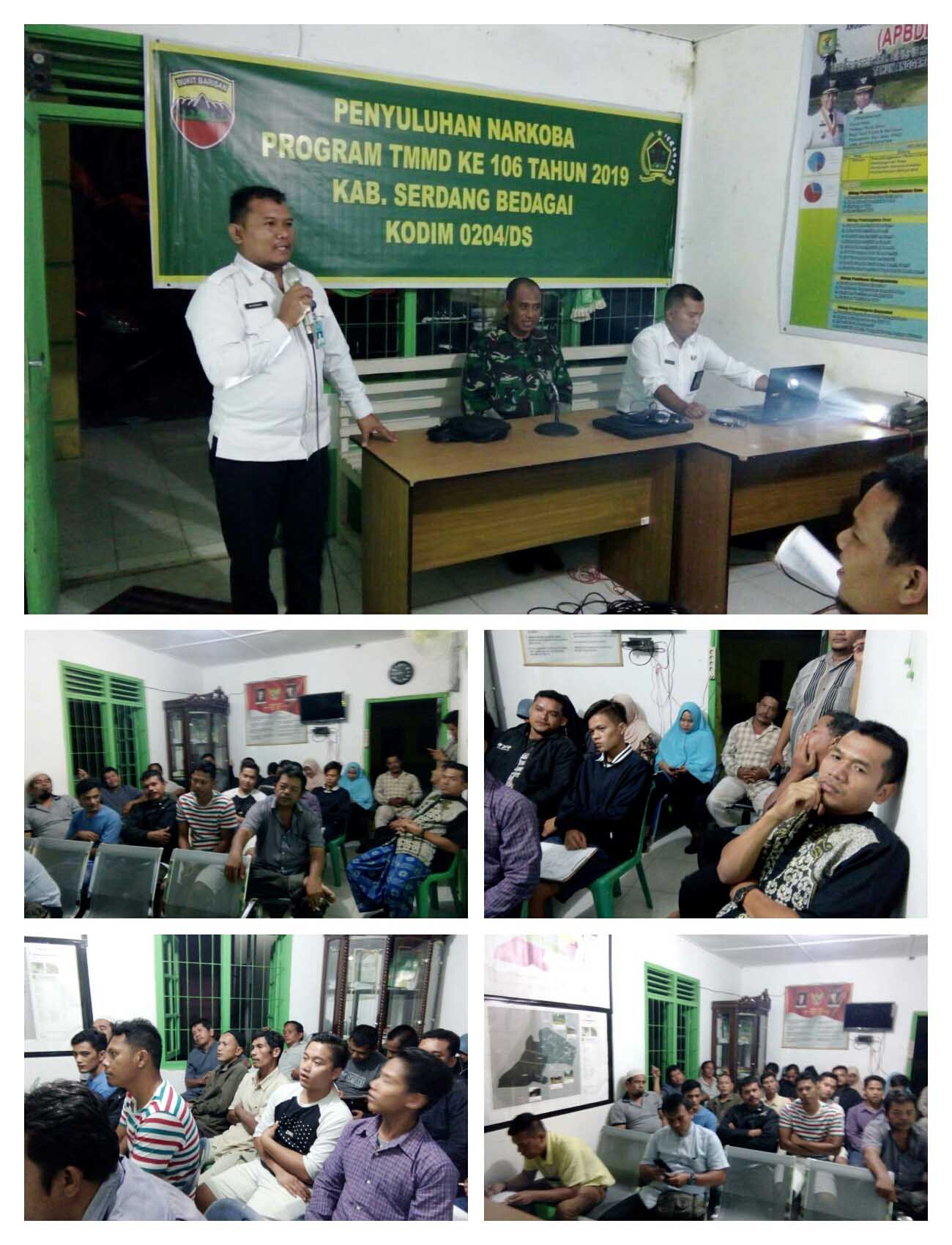 Satgas TMMD 106 Bersama BNN Sergai Join Gelar Binluh Narkoba