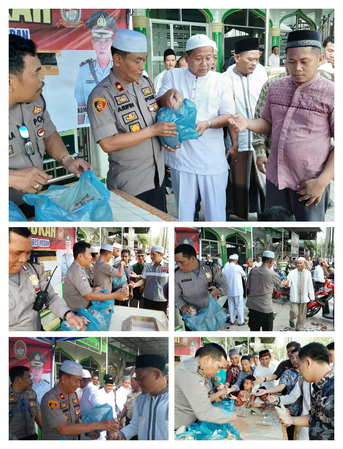 Jumat Barokah Polsek Medan Timur Berbagi 200 Nasi Bungkus dan Sampaikan Pesan Kamtibmas