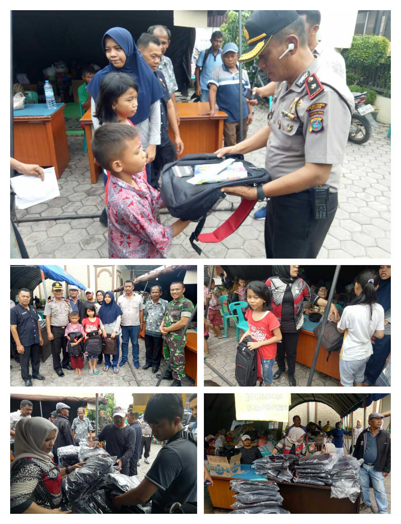 Polsek Medan Timur Bantu Perlengkapan Sekolah Kepada Anak Korban Kebakaran