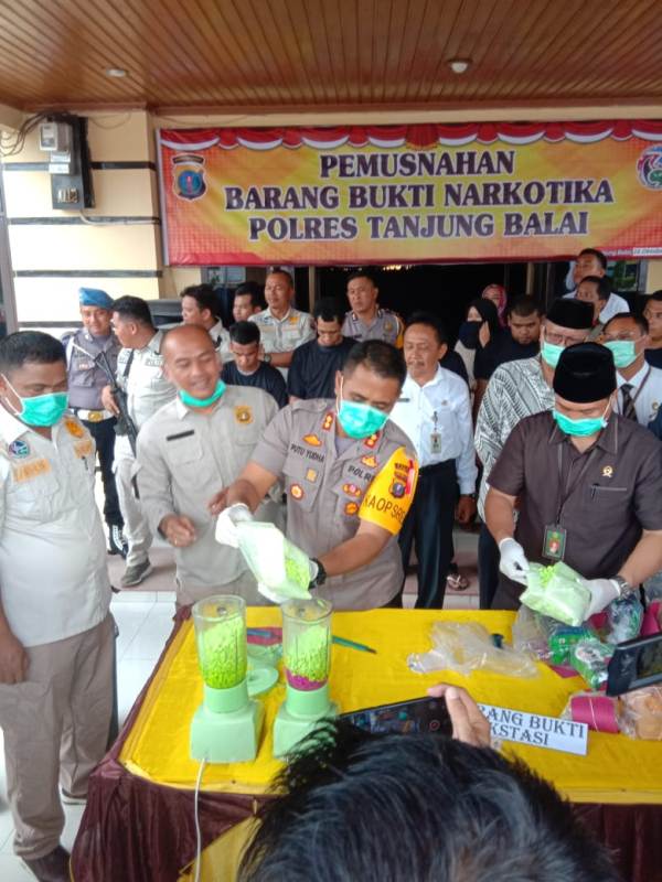 Kapolres Tanjungbalai Pimpin Pemusnahan Narkotika Senilai Puluhan Miliar