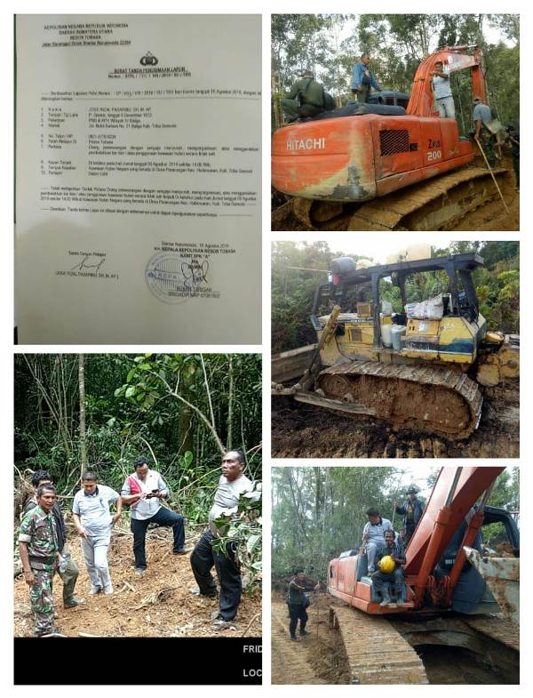 Polres Tobasa Hentikan Proyek Jalan Desa Pararungan Berbiaya Rp549 Juta, Barang Bukti 2 Unit Alat Berat Diduga Raib