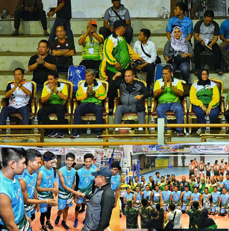 Saksikan Tim Volly Sumut Hingga Dini Hari,  Edy Rahmayadi Harapkan Raih Emas di Final