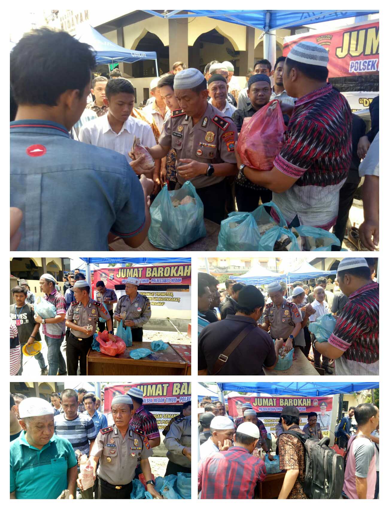 Polsek Medan Timur Jumat Barokah Berbagi Nasi Bungkus