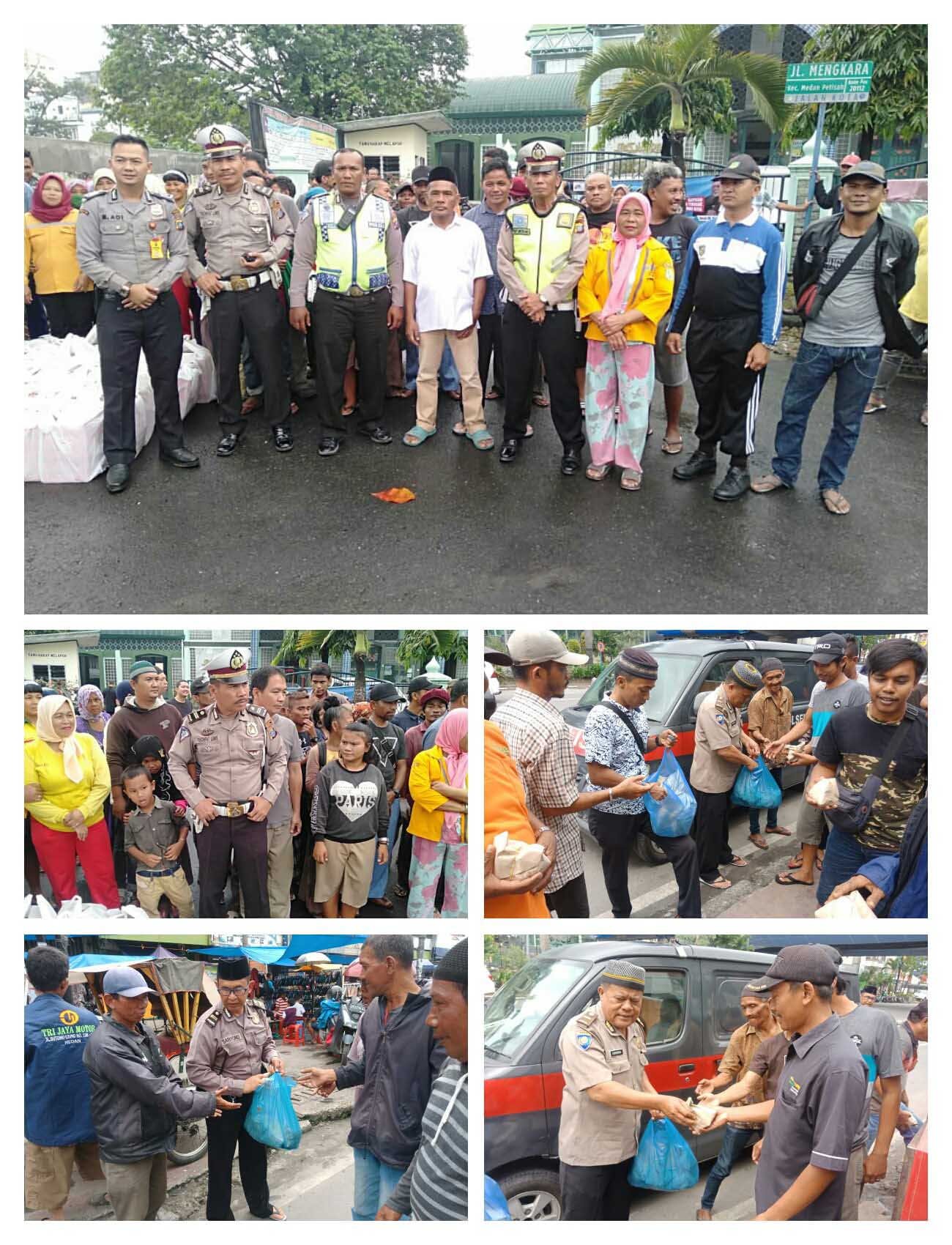 Berbagi Nasi Bungkus, Polsek Medan Baru Laksanan Jumat Barokah