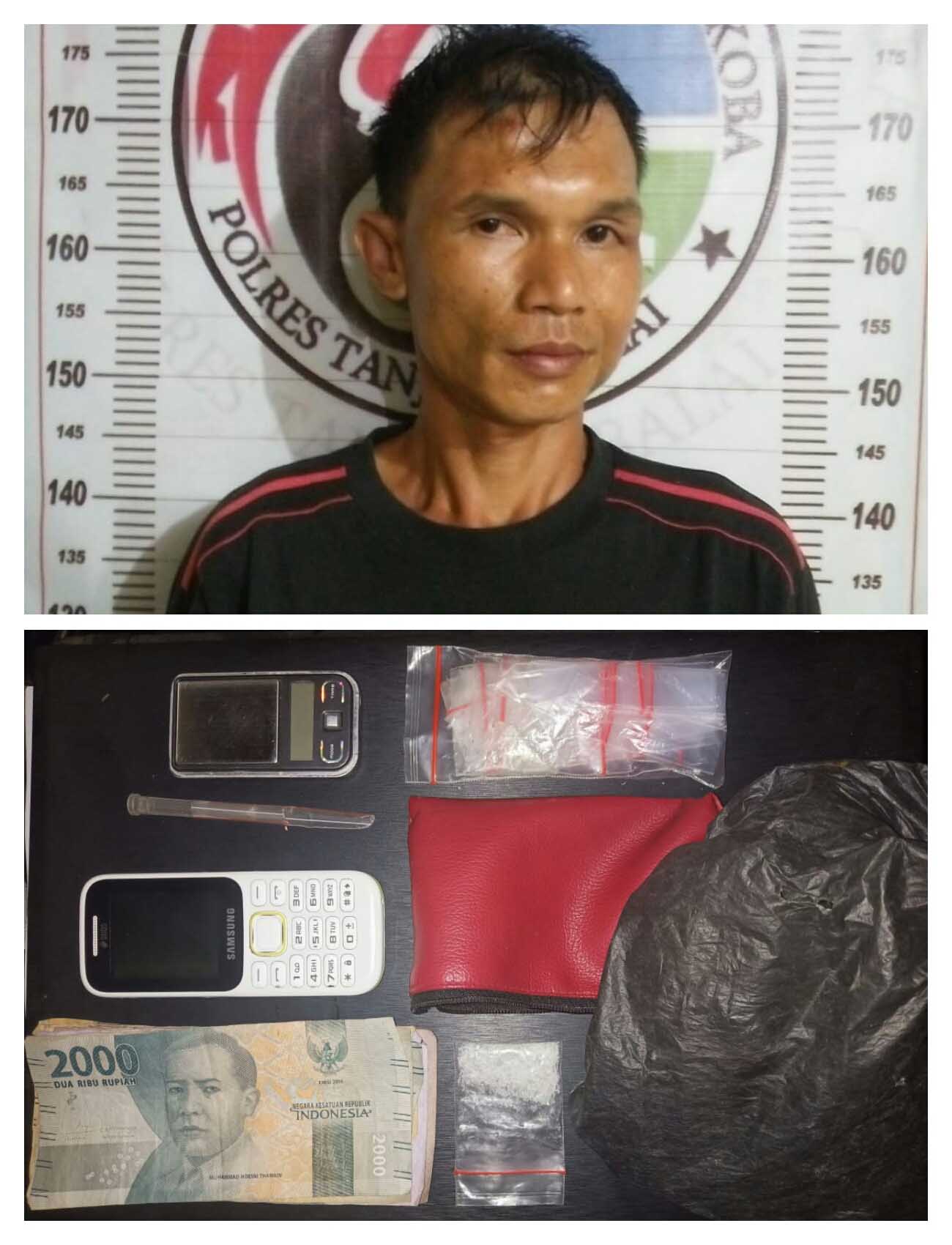 Polres Tanjungbalai Ringkus Sri Munawan Pengedar Shabu Desa Sei Jawi