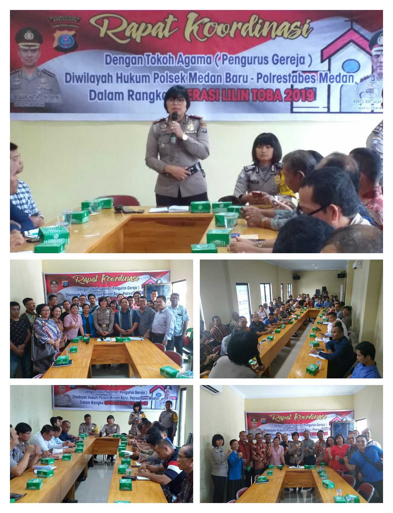 Jelang Natal 2019 dan Tahun Baru 2020, Polsek Medan Baru Gelar Rakor Dengan Toga dan Pengurus Gereja
