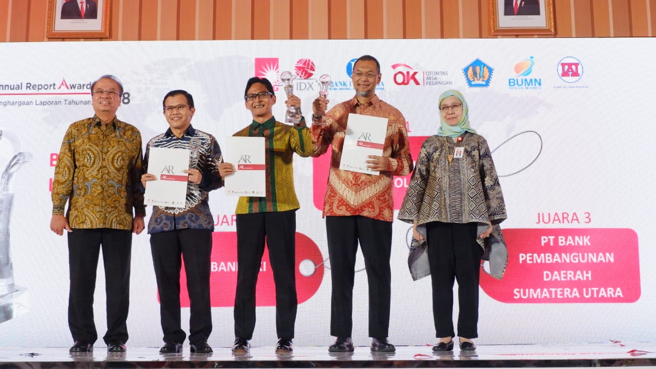 Bank Sumut Raih Anugerah Laporan Tahunan Terbaik Tahun Buku 2018