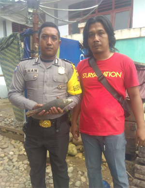 Warga Marpunge Temukan Mortir di Kali Alas Saat Mencari Ikan