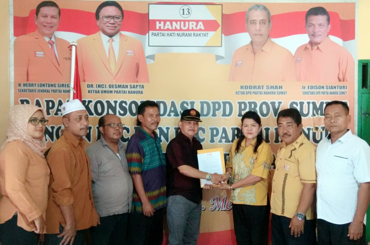 Didukung Sejumlah Pers dan LSM, Benhard Sihotang Daftar Calon Bupati/Wakil ke Hanura Sergai