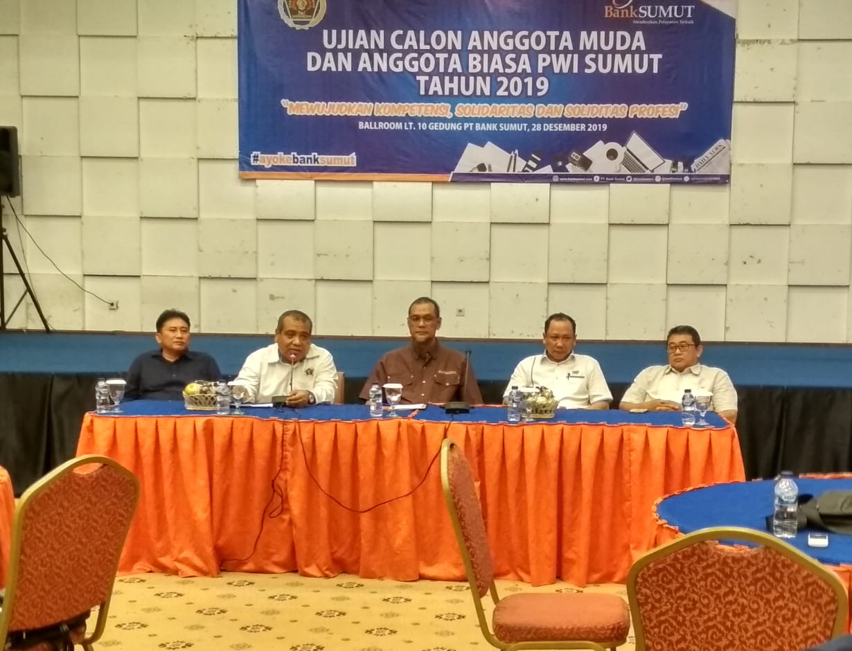 Puluhan Wartawan Ikuti Ujian Calon Anggota Muda dan Biasa PWI Sumut tahun 2019