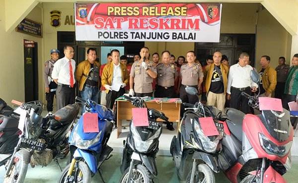 Polres Tanjungbalai Ungkap 6 Kasus Curanmor Selama 1 Bulan Terakhir, 8 Tersangka Diamankan