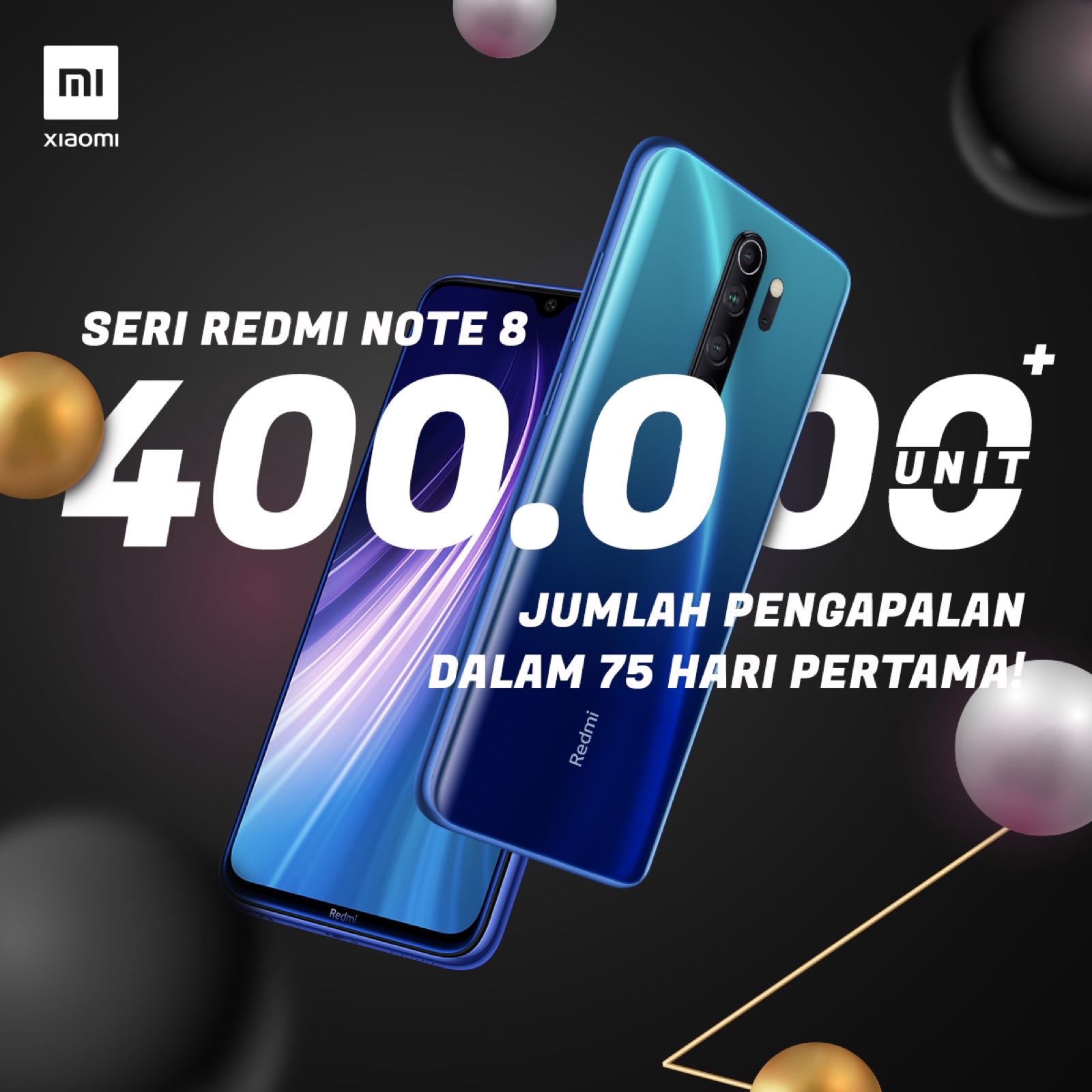 Peminat Redmi Note 8 Capai 400 Ribu Unit di 75 Hari Pertama