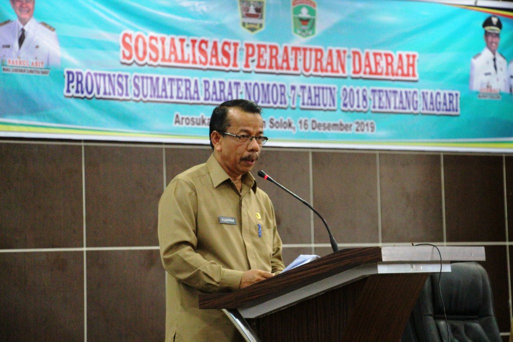 Sekda Solok Sosialisasikan Perda Pemprov Sumbar No 17 Tahun 2018 Tentang Nagari