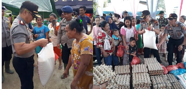 Kombes Yemi Mandagi Beri Bantuan Kepada Korban Banjir