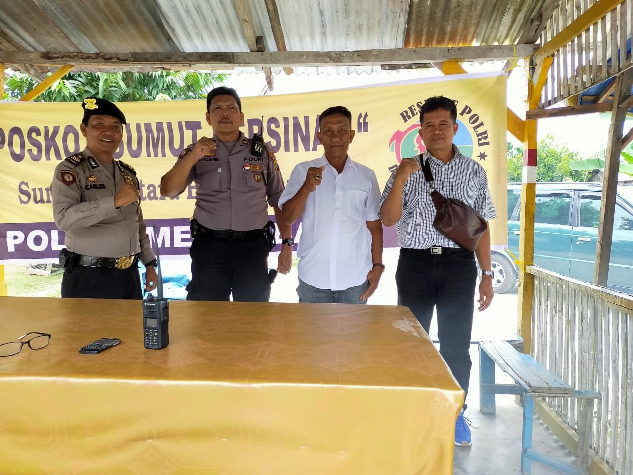 Mewakili Kapolsek, Kanit Sabhara dan Panit 3 Polsek Medan Baru Cek 2 Lokasi Posko Sumut Bersinar