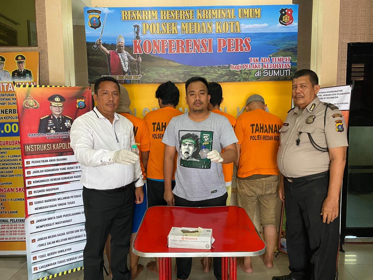 Pegasus Medan Kota Ringkus 4 Pria Sedang Pesta Shabu