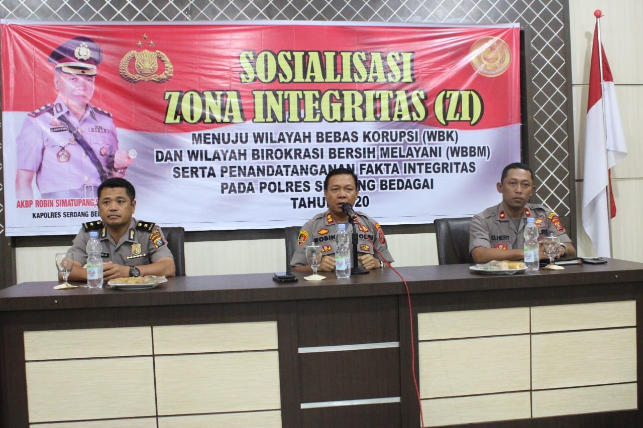 Polres Sergai Gelar Sosialisasi Pembangunan Zona Integritas Menuju WBK dan WBBN