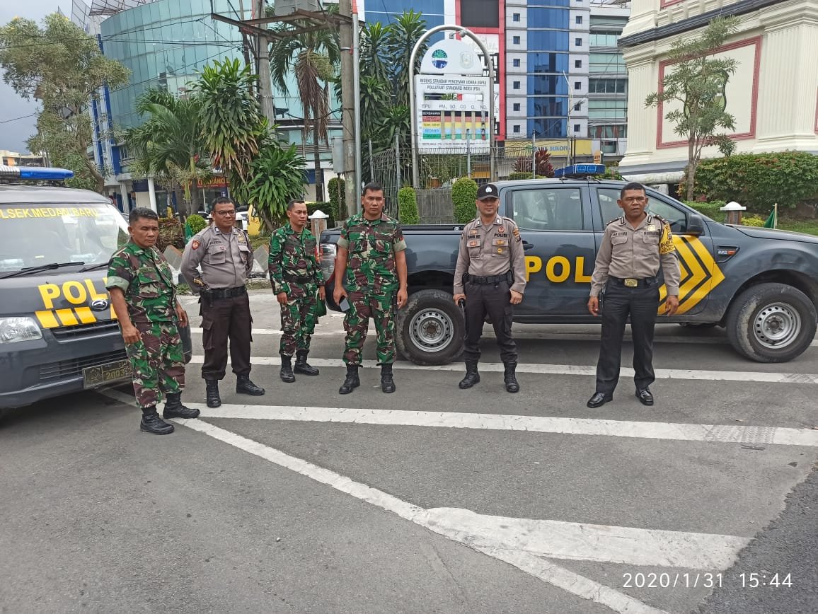 Ciptakan Kamtibmas Kondusif, Polsek Medan Baru Bersama Kodim 0201/BS Lakukan Patroli Gabungan