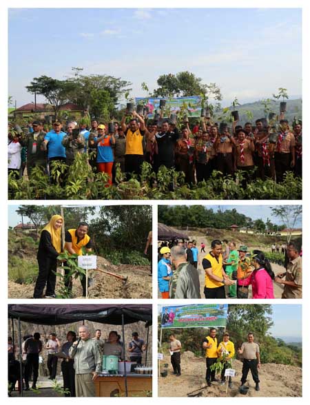 Polres Pakpak Bharat dan Forkopimda Laksanakan Penanaman 3000 Bibit Pohon