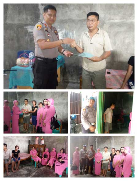 Kapolsek Medan Area Perduli, Kompol Faidir Santuni Aiptu Sakti Lubis Menderita Sakit