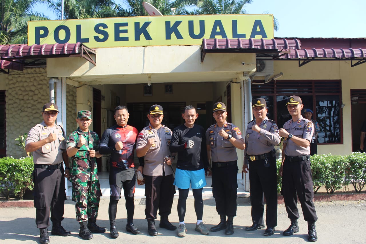Dalam Rangka Sepeda Santai Kapolsek Kuala Sambut Pangdam I Dan Rombongan