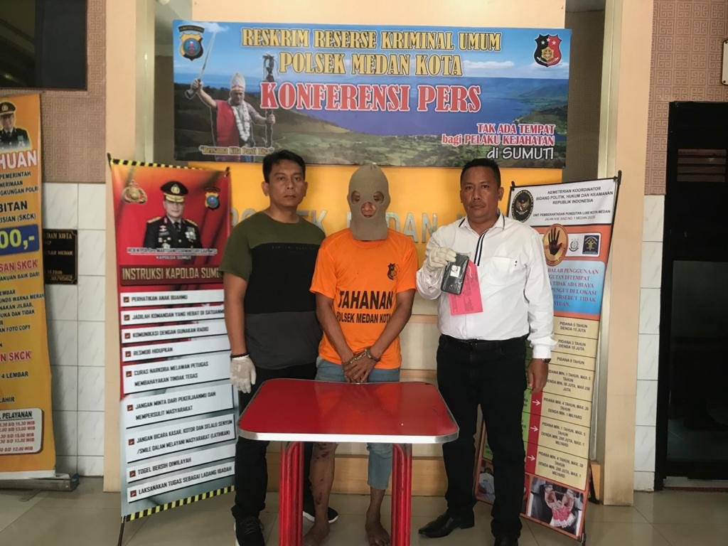 Satu dari Dua Pelaku Jambret Di Jalan Turi Diciduk Tim Pegasus Polsek Medan Kota