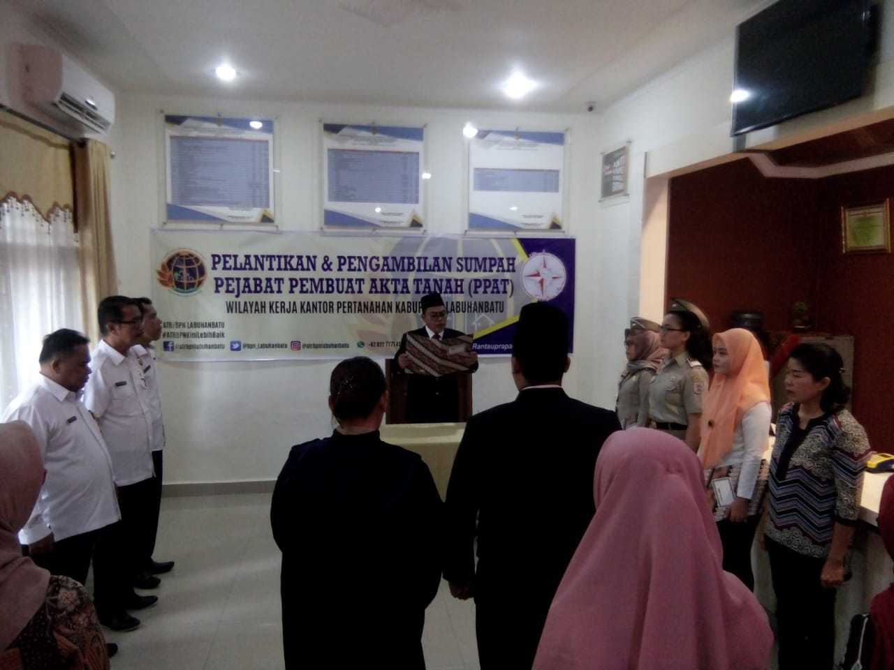 Kakan ATR BPN Labuhanbatu Lantik Pejabat PPAT