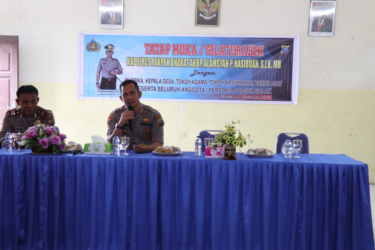Kapolres Pakpak Bharat AKBP Alamsyah P Hasibuan Sik MH Kunker ke Polsek Salak